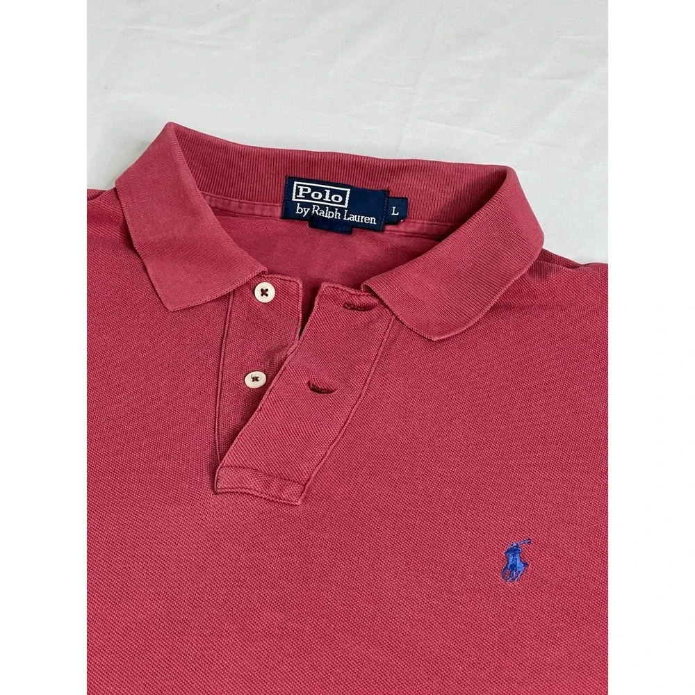 Polo Ralph Lauren‎ Men's Polo Shirt Short Sleeve Cotton Red Large